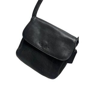 Coach Vintage Black Leather Lexington Flap Crossbody 4185